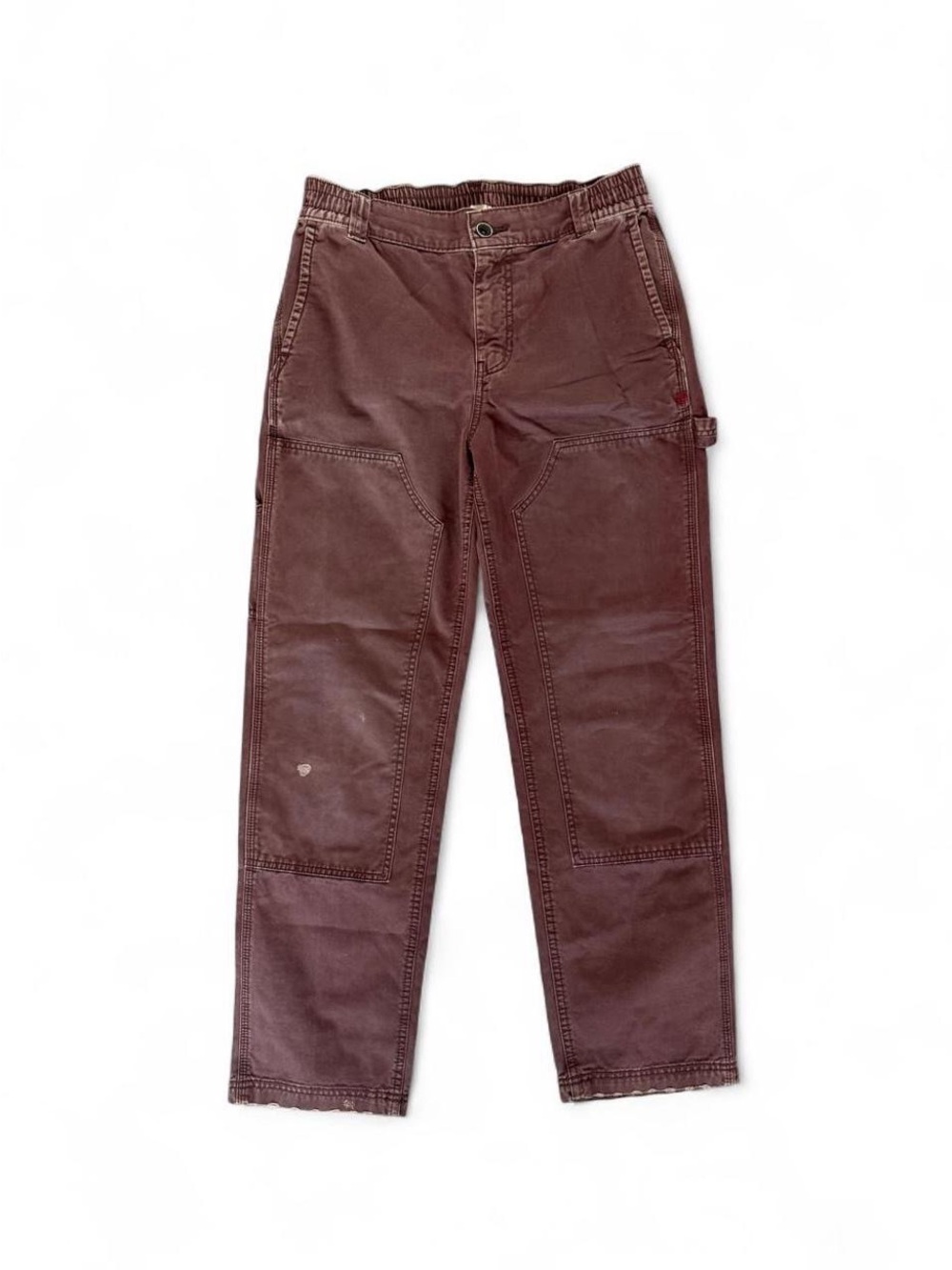 BDG Urban Outfitters Double Knee Carpenter Work Pants Burgundy Faded Wash Small